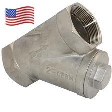US STOCK 2" 2 inch Stainless Steel 316 Y Strainer Mesh Filter Valve NPT Female