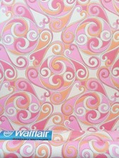 X2 60s Vintage WALFLAIR Wallpaper Rolls Groovy Psychedelic retro 70s MCM hippie