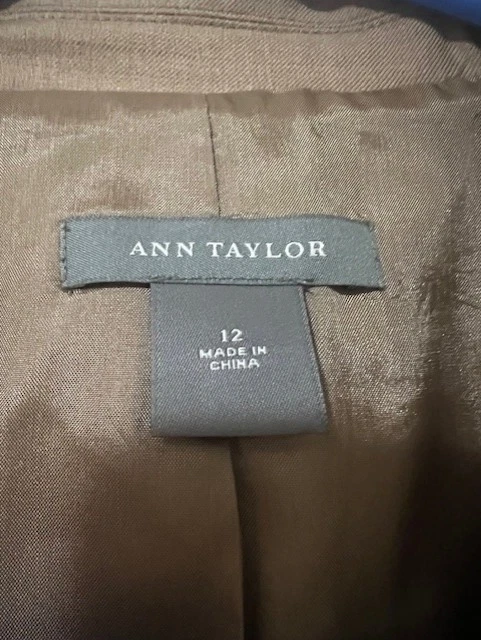 Ann Taylor 女式经典棕色西装外套 12 码 — 第 3/3 张图片