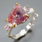 Handmade Natural Tourmaline Ring 925 Sterling Silver Size 7.5 /R455676