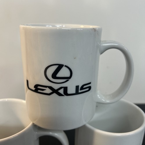 Lexus Coffee Mug Cup Set of 3 White Logo Promotional Advertising NICE - Picture 7 of 8