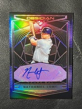 NATHANIEL LOWE 2019 Panini Prizm Obsidian Purple Electric Etch Auto 8/99