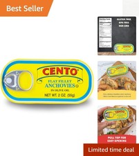 Firm Skinless Anchovies in Olive Oil, 2 Oz   Ideal for Gourmet Cooking