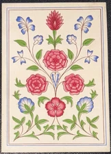 OLD SQUARE CORNER  -  1 SWAP PLAYING CARDS LEAVES FLOWERS