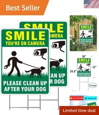 Clean up after Your Dog Signs, 2-Pack 13"X10" Double-Sided Pick up after Your...