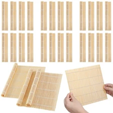 24 Pcs Sushi Mat Bulk Bamboo Sushi Making Roller Non Stick Square Rolling Mat...