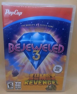 Bejeweled 3 & Zuma's Revenge PC Game Tested Used Working PopCap Mac CD-Rom Win
