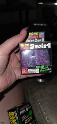 Nee Doh Nice Cube Swirl Super Solid Squish Sensory Stress Toy Purple/Pink/Gray