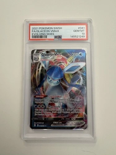 PSA 10 Glaceon Vmax Pokemon Sword & Shield Evolving Skies #041