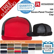    Richardson Men Seven-panel Trucker Cap Flat bill Hi pro profile 168