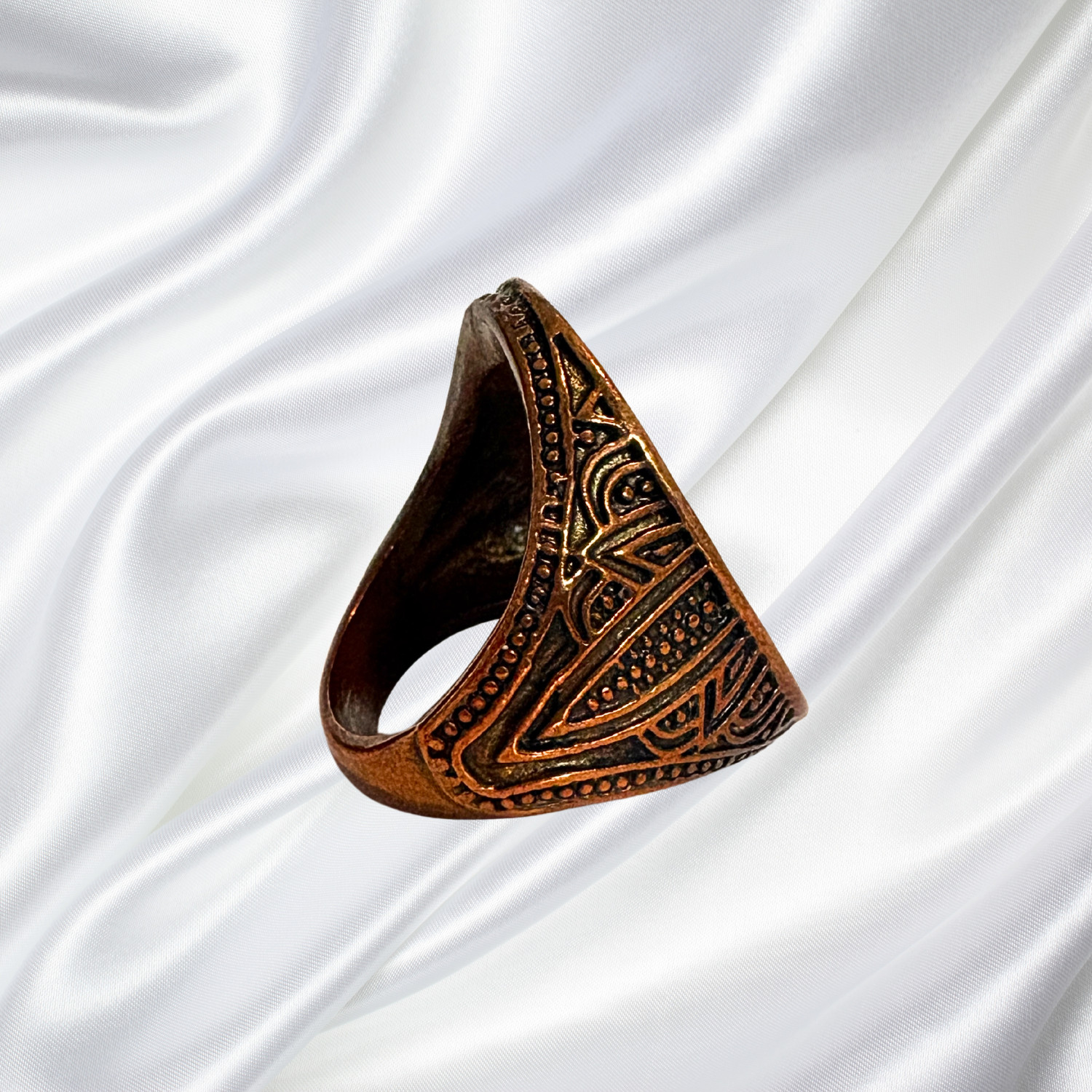 Copper or copper tone Statement Ring with Mother … - image 5