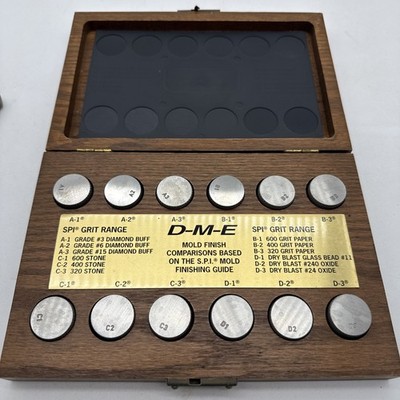 D-M-E Mold Finish Comparison Set SPI Mold Finishing Guide MFK-1200 Wood Case