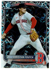 2025 CHRISTIAN FOUTCH 1st BOWMAN CHROME DRAFT MEGA LASER REFRACTOR CARD RED SOX