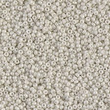 Miyuki Seed Beads 15/0 Limestone Luster 15-600 8.2g, Opaque Round Glass Rocaille