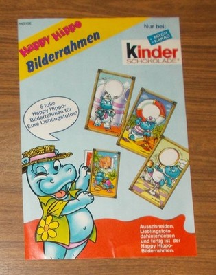 Rare Advertising Ferrero Kinder Chocolate HAPPY HIPPO Picture Frame 1993