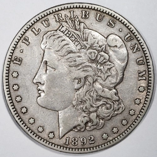 1892-S Morgan Silver Dollar San Francisco Mint Choice Very Fine VF+