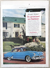 1952 magazine ad for Studebaker - Commander Starliner, jet-streamed, gas saving