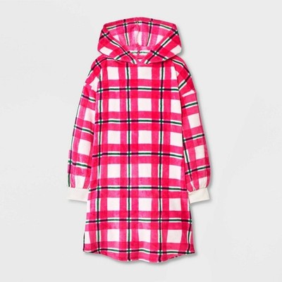 Art Class Girls' Hooded Shearling Cozy Gown One Piece X-Small Size 4/5 Pink