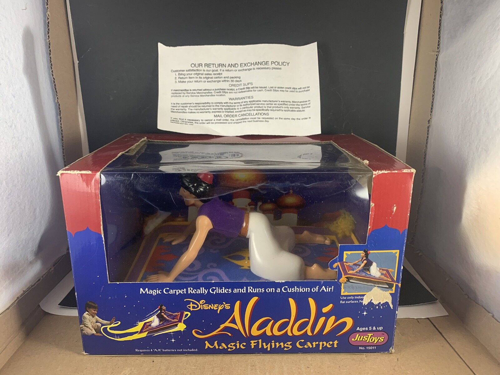 Vintage Disney Aladdin Flying Magic Carpet (Glides On Air) JUST TOYS INC.  In Box