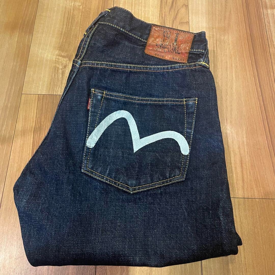EVISU No.1 Special Gray Gold Selvedge Jeans 34 - RARE Blue White
