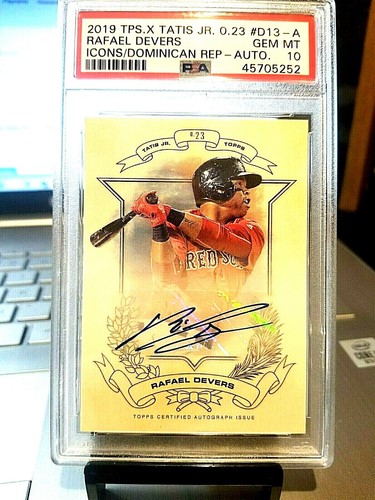 2019 RAFAEL DEVERS TPS.X TATIS JR.0.23 ICONS/DOMINICAN REP.-AUTO.#D13-A GEM 10 G - Picture 1 of 9