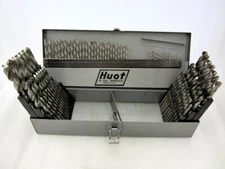 Triumph Twist Drill Bit Set in Huot 11700 Index Metal Case Made in USA