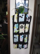 Nine West Women's Sundress Size 10 Black with Flowers with Spaghetti Straps