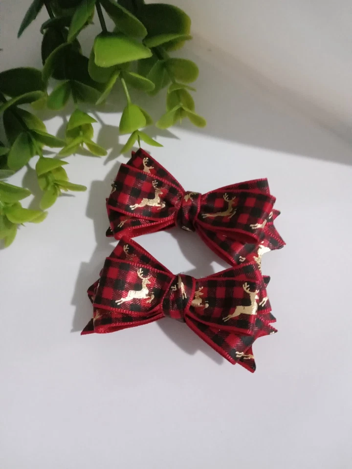 Conjunto de moño rojo de Navidad accesorios para el cabello para bebés niños pequeños Foto 2 de 4
