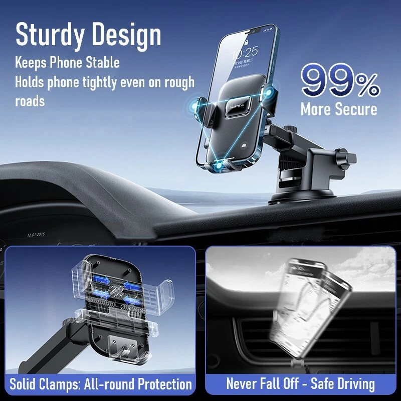 360° Mount Holder Car Windshield Stand For Mobile Cell Phone iPhone Samsung GPS - Image 2 of 4