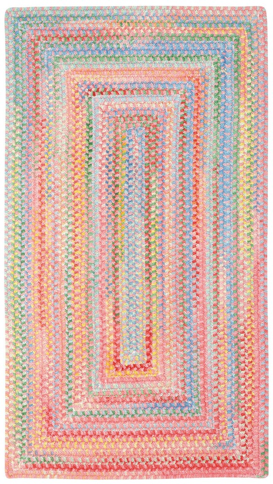 Capel Rugs Babys Breath Soft Chenille Braided Concentric Area Rug Tea