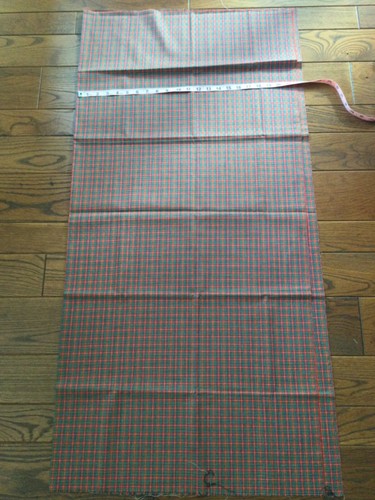 Tela de algodón a cuadros vintage roja multicolor 45W x 45L usada sin usar - Imagen 2 de 2