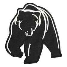 Black Bear Grizzly Embroidered Iron on Sew on Patch Badge For Clothes 7.5x8.5cm