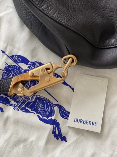 BURBERRY by Daniel Lee Knight Medium Shoulder Bag Black/Gold Grained Leather NEW - Picture 6 of 9