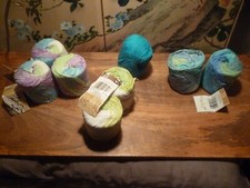lot of 7 Skeins Lily Sugar'n Cream Stripes Yarn, Gauge 4 Medium Worsted. c4