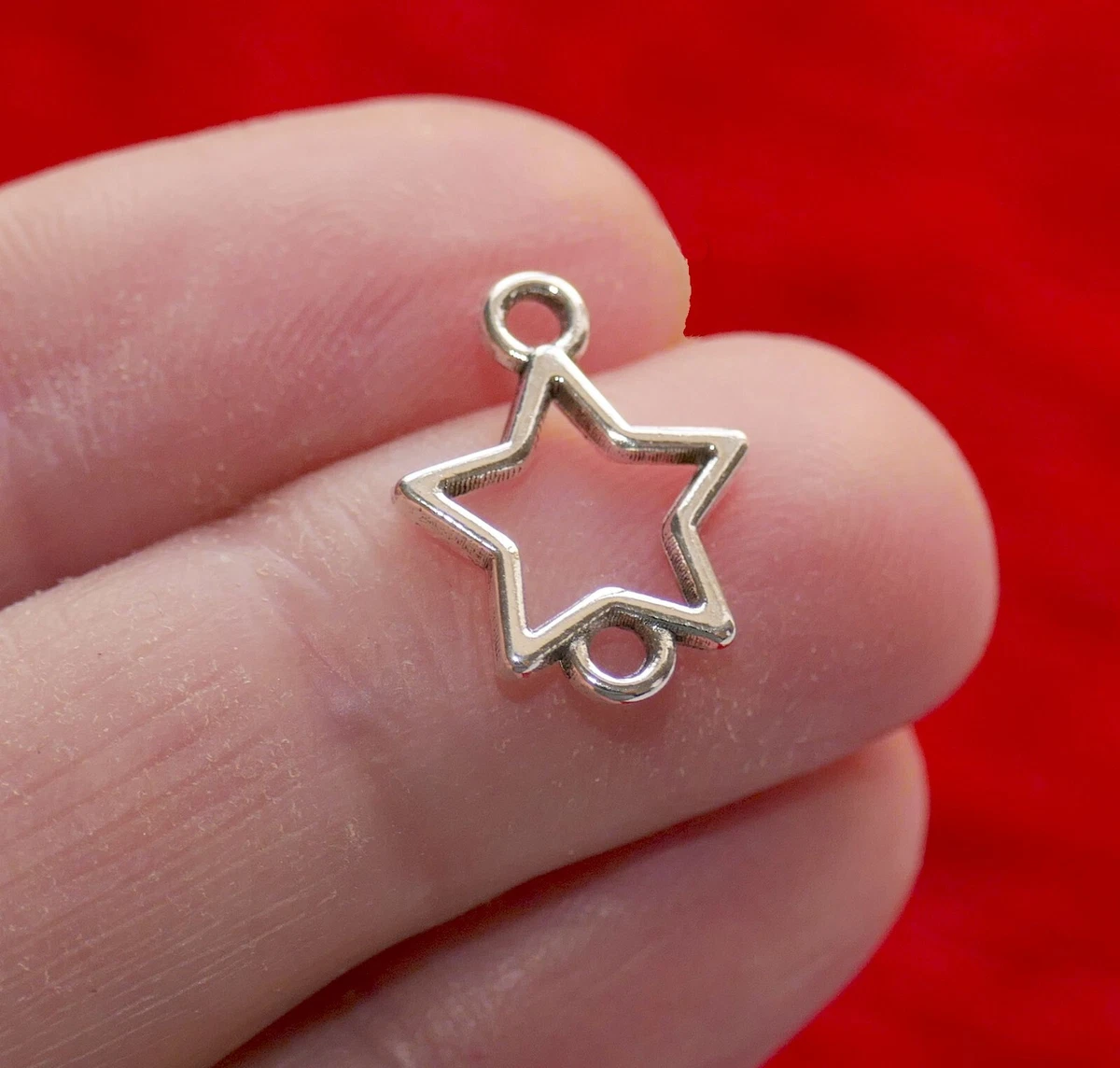 8x Star 2 Hole Connector Charms for Earrings Bracelet Jewelry