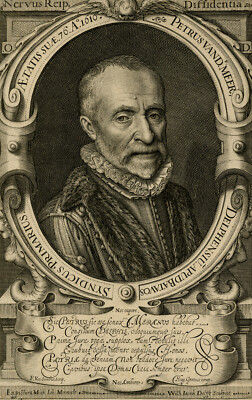 Antiker Meisterdruck - Portrait - Petrus van der Meer - Delft - Mierevelt - Delff - 1610