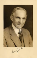 Henry Ford Signed Autograph RPPC Photo Postcard COPY