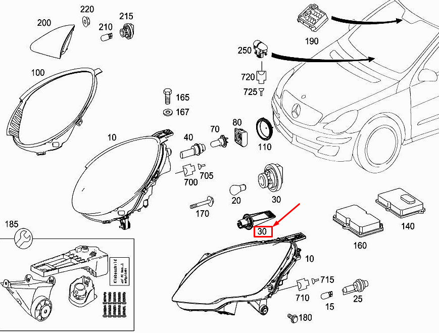 MERCEDES-BENZ R W251 Frontblinker Lampenfassung A0018266182