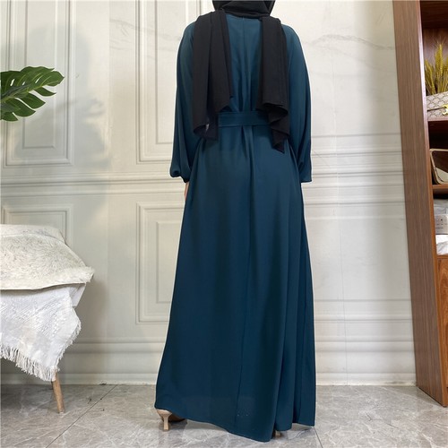 Muslimisches Damen Abaya Langarm Kaftan Maxikleid Ramadan islamisches Cocktailkleid - Bild 15 von 60