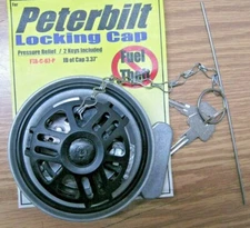 BRAND NEW 4" PETERBILT LOCKING FUEL CAP w/ PRESSURE RELIEF & 2 KEYS INCLUDED