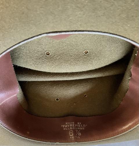 FAYREFIELD Melbourne Australian Military Forces Slouch Hat 1970 Size 6-7/8 - Picture 7 of 9