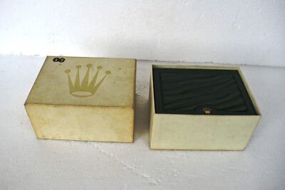Vintage Rolex Watch Box Case Green Color Leather Original With Rolex Mark  Rare