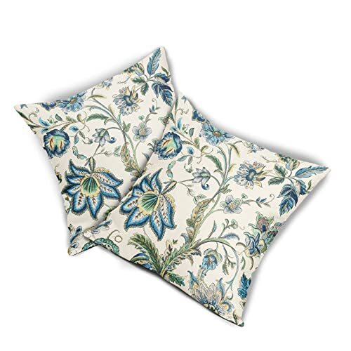 Chinoiserie Pillow Cover 18x18 Inch Pack of 2 Boho Blue Yellow 18x18inch Beige - Picture 7 of 7