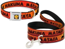 Buckle Down Seatbelt Dog Collar or Leash Disney Lion King Hakuna Matata USA