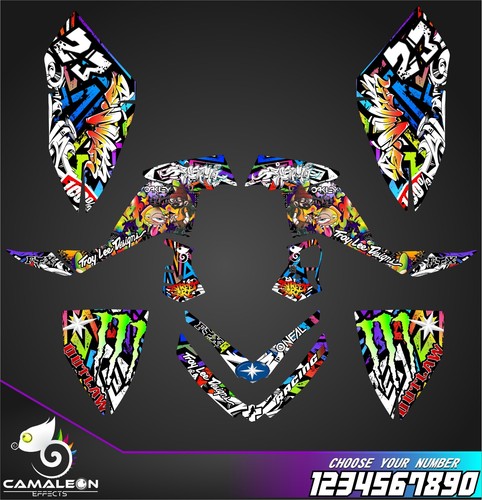Polaris Outlaw 450/500/525 2006 2007 2008 graphics decals stickers kit atv wrap