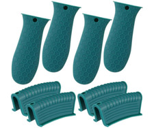 8 Pcs Silicone Pot Holders Set   Heat Resistant Pan Handle Covers Green 