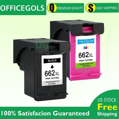 2 Combo Ink Cartridges for HP 662XL 