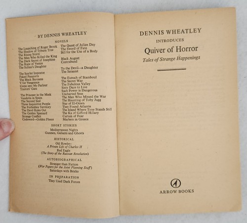 Quiver of Horror by Dennis Wheatley, Arrow Books, 1964, Paperback - Picture 3 of 10