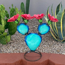Large Prickly Pear Heart Cactus Yard Art Garden Decor