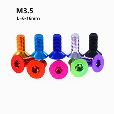 M3.5 Aluminum Alloy Countersunk Bolt Flat Allen Socket Screws Anodized DIY Model